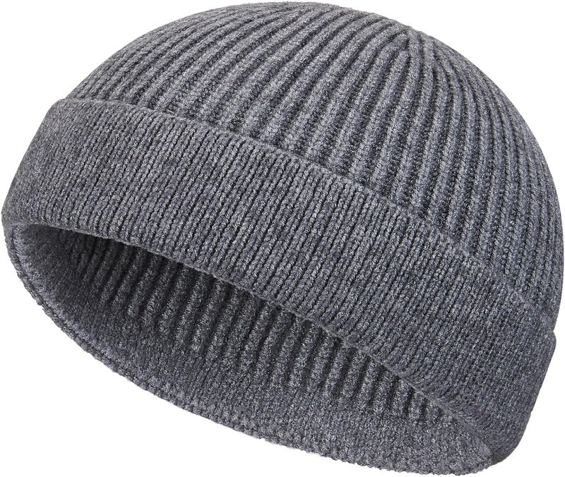Roybens Short Fisherman Beanie for Men Women, Wool Warm Winter Hat, Swag Knit Cuff Soft Trawler Beanies Watch Cap Skull Caps - Image 1